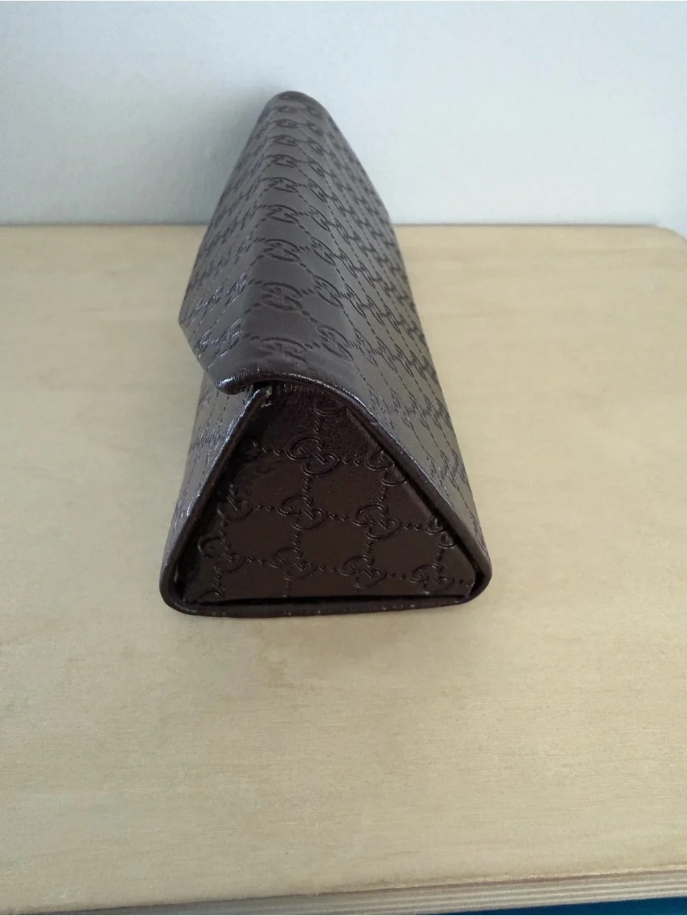Authentic GUCCI Dark Brown Embossed GG Logo Sunglasses Case Foldable